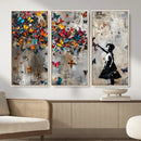 Banksy Wall Art - Banksy Girl and Butterfly Explosion Wall