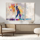 Watercolor Golf Swing Wall Art Canvas Print | Vibrant