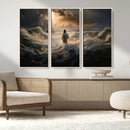 Jesus Walking on Water Wall Art Canvas Print - Religious