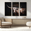 Texas Longhorn Wall Art Canvas Print | Western Ranch Decor |