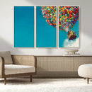 Carl Fredricksen, Up Movie Wall Art, Colorful Balloon House
