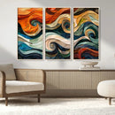 Abstract Wave Wall Art | Ready to Hang Framed Canvas Print |