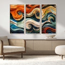 Abstract Wave Wall Art | Ready to Hang Framed Canvas Print |
