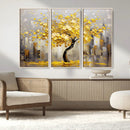 Golden Tree Canvas Print | Abstract Wall Art for Modern