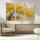 Yellow Blossom Tree Canvas Wall Art - Floral Abstract Modern