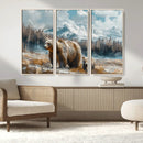 Bear and Baby Bear Wall Art Canvas Print