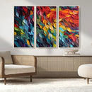 Vibrant Abstract Leaf Wall Art Canvas Print | Bold Colorful