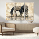 Chinese Style Abstract Black Horses Wall Art Canvas Print - by MyGreatCanvas | Canvas Wall Art Prints | Photo Prints & Wall Decor