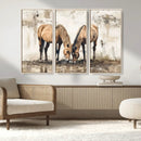 Vintage Horses Wall Art | Ready to Hang and Framed Triptych by MyGreatCanvas | Canvas Wall Art Prints | Photo Prints & Wall Decor