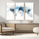Flight Route Map Wall Art Canvas Print, Abstract Air Traffic