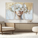 Golden Petal Wall Art - Canvas Print Flower Head Woman