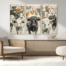 Texas Longhorn Wall Art Canvas Print – Herd Abstract Cow by MyGreatCanvas | Canvas Wall Art Prints | Photo Prints & Wall Decor