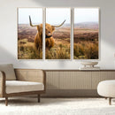 Scottish Highland Cow Canvas Wall Art – Rustic Farmhouse