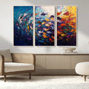 Vibrant Abstract Fish Swarm Art – Colorful Fish Inspired
