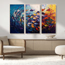 Vibrant Abstract Fish Swarm Art – Colorful Fish Inspired