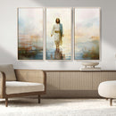Framed Jesus Walking on Water Wall Art - 3-Panel Christian