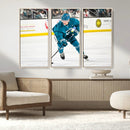 San Jose Sharks Ice Hockey Player Wall Art Canvas Print