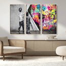 Banksy Print - Street Art Canvas Wall Art - Kids Revealing