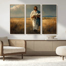 Jesus Shepherd Wall Art | Ready to Hang Triptych Canvas of