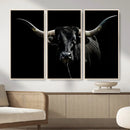 Texas Black Longhorn Bull Wall Art Canvas Print - Western by MyGreatCanvas | Canvas Wall Art Prints | Photo Prints & Wall Decor
