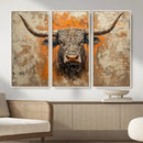 Abstract Cow Longhorn Bull Wall Art Canvas Print - Rustic by MyGreatCanvas | Canvas Wall Art Prints | Photo Prints & Wall Decor