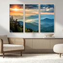 Sunrise Over Mountain Range Wall Art Canvas Print, Farmhouse