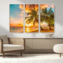 Tropical Sunset Beach Canvas Wall Art Print – Vibrant Palm by MyGreatCanvas | Canvas Wall Art Prints | Photo Prints & Wall Decor