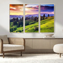 Green Hills and Sunset Wall Art Print - Scenic Landscape by MyGreatCanvas | Canvas Wall Art Prints | Photo Prints & Wall Decor