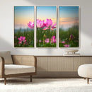 Pink Flower on the Mountain Canvas Print, Framed Pink Flower