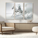 Large Wall Art Canvas Print – Beautiful Running White Horses