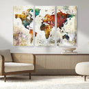 Watercolor World Map Canvas Print – Framed Wall Art for by MyGreatCanvas | Canvas Wall Art Prints | Photo Prints & Wall Decor