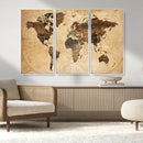 Push Pin World Map Canvas Print – Framed Travel Tracker Wall by MyGreatCanvas | Canvas Wall Art Prints | Photo Prints & Wall Decor