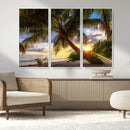 Tropical Island Sunset on the Beach Palms Wall Art Canvas by MyGreatCanvas | Canvas Wall Art Prints | Photo Prints & Wall Decor