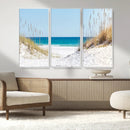 Serene Coastal Dune Path with Ocean View, 3-Panel Beach