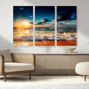 Golden Hour Sunset Over Ocean Waves Wall Art Canvas Print | by MyGreatCanvas | Canvas Wall Art Prints | Photo Prints & Wall Decor