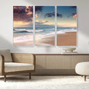 Cloudy Weather Beach Sunset Canvas Print | Sunrise Wall Art