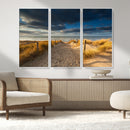 Ocean Beach Dark Clouds Wall Art Canvas Print