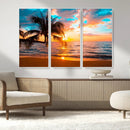 Palm Tree Sunset On The Beach Wall Art Canvas, Framed Palm by MyGreatCanvas | Canvas Wall Art Prints | Photo Prints & Wall Decor