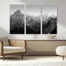 Everest Himalaya Mountain Peaks Black & White Triptych