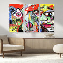 Picasso Style Art Abstract Canvas Wall Art Print , Colorful