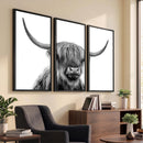 Scottish Highland Cow Cattle Art Print Wall Art Canvas Print