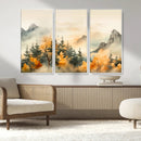 Abstract Watercolor Mountains and Trees Autumn Art, by MyGreatCanvas | Canvas Wall Art Prints | Photo Prints & Wall Decor