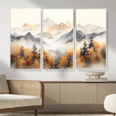 Abstract Mountain Wall Art | Misty Mountain Forest and