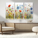 Colorful Wildflower Canvas Wall Art - Vibrant Floral