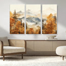Golden Autumn Forest Wall Art Canvas | Mountain Landscape