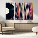 Vinyl Record and Album Collection Canvas Wall Art - Retro