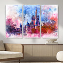 Disney Wall Art: Dreamy Watercolor Cinderella Castle Canvas by MyGreatCanvas | Canvas Wall Art Prints | Photo Prints & Wall Decor