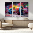 Abstract Graffiti Barbell Canvas Wall Art – Urban Fitness