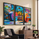 Fitness Gym Barbell Graffiti Wall Art Canvas Print
