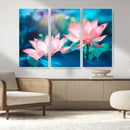 Pink Lotus Flower Canvas Wall Art | Vibrant Floral Wall